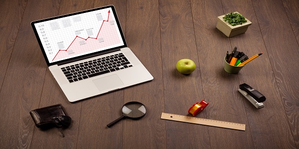 Laptop dashboard tracking eCommerce marketing performance