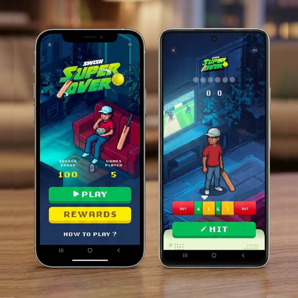 Swish cricket themed gamification feature